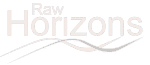 Raw Horizons logo featuring a mountain and horizon design for outdoor adventure branding.